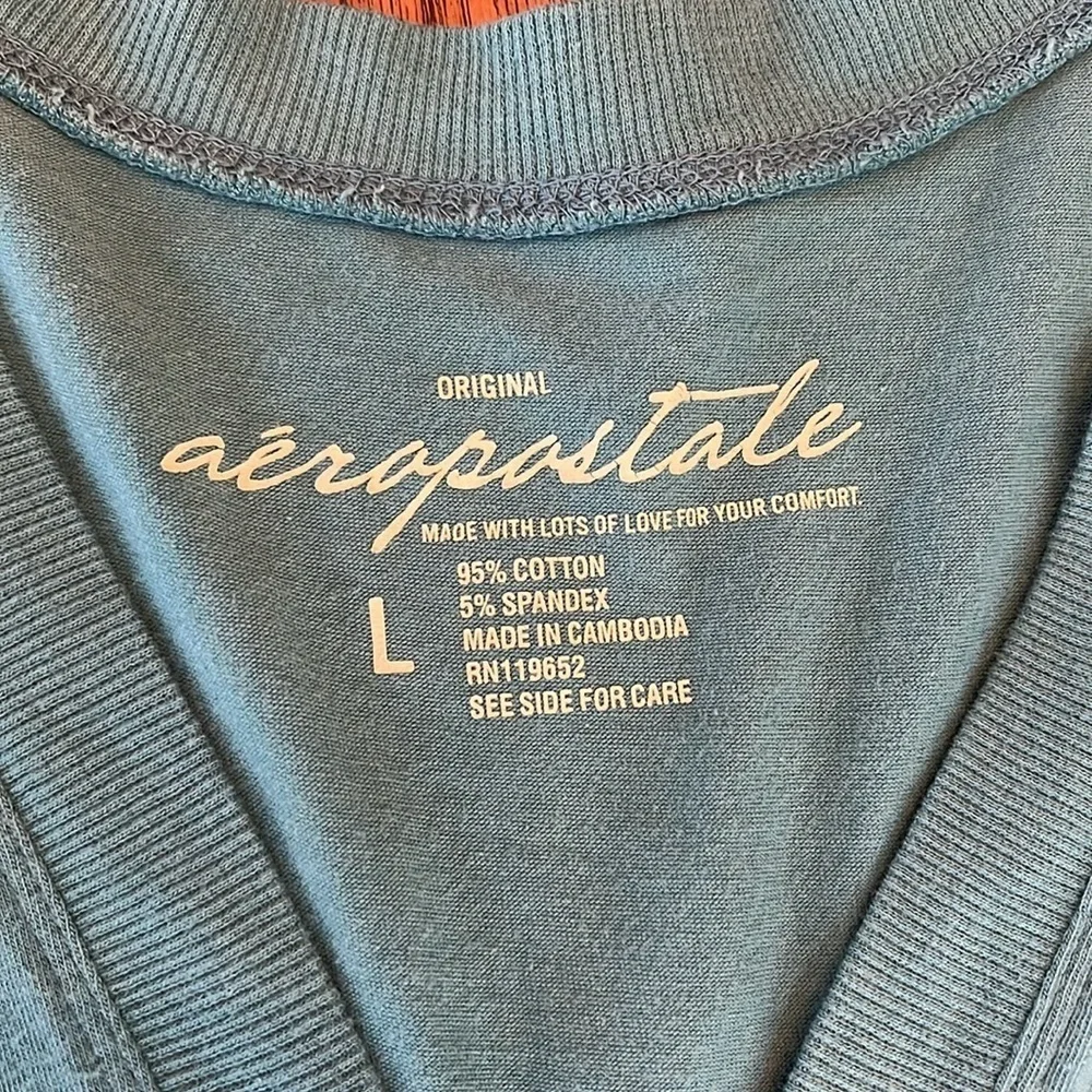 Aeropostale Teal V Neck Babydoll Mini Dress Y2K Early 2000s Size L